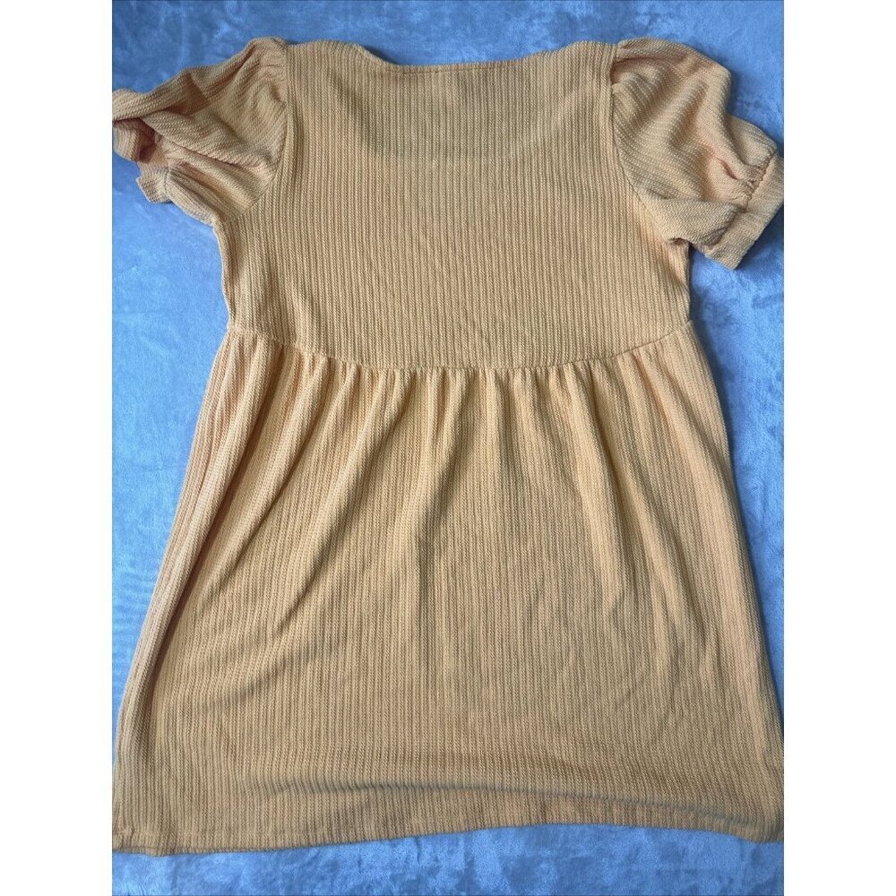 Polagram Dress Orange Rivne Cottage Core Orange Stretch Plus 2X - Picture 8 of 9